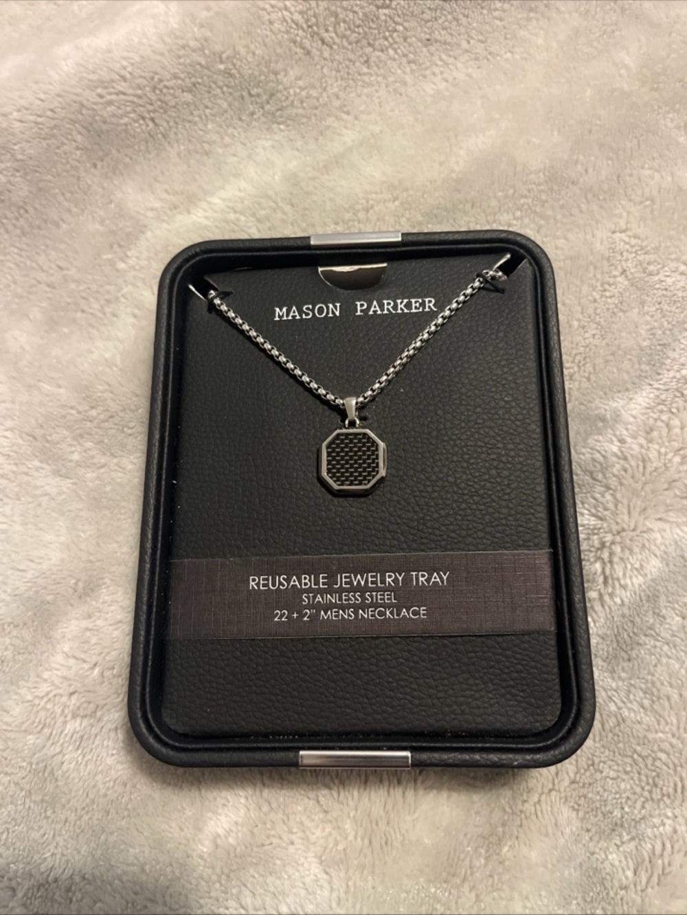 Men's Stainless Steel Silver Pendant Necklace